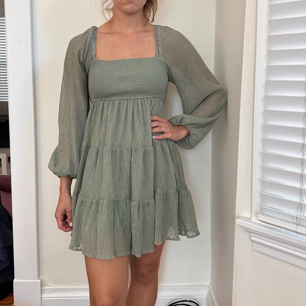 Altar'd State Sage Long Sleeve Dress